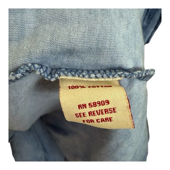 Reba Shift Dress Size Extra Large Blue Cotton Cap Short Sleeves Scoop Neck - Picture 4 of 8